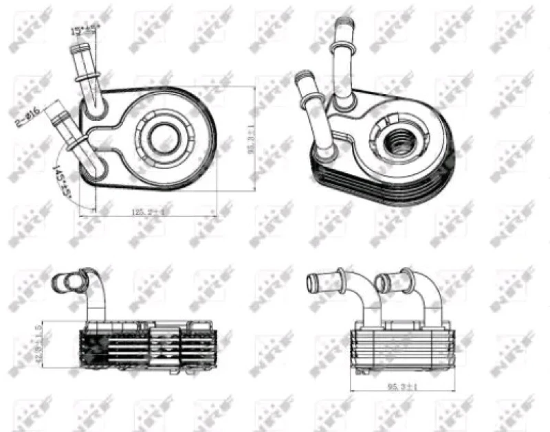 Image of NRF 31321 Oil Cooler with gaskets/seals, EASY FIT Aluminium Oil Cooler,engine oil (469)