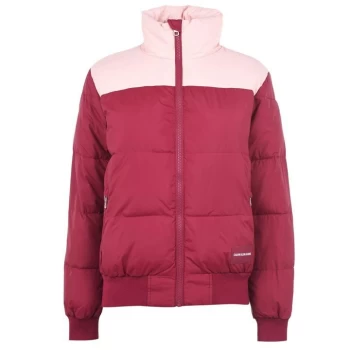 Image of Calvin Klein Jeans Block Puffer Jacket - Beet Red