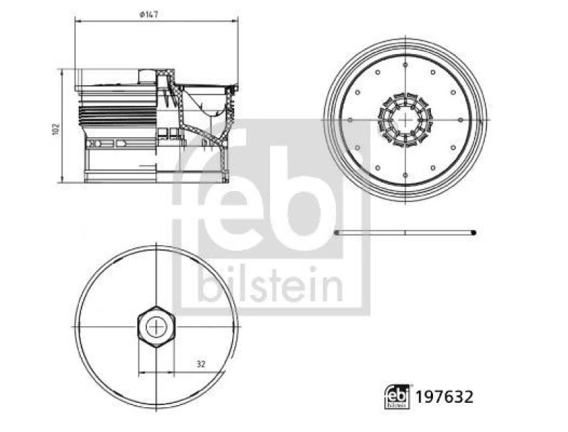 Image of Oil filter housing cap FEBI BILSTEIN 197632