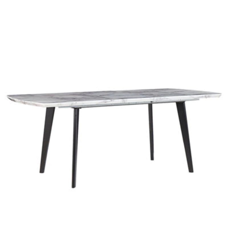 Image of Beliani Extending Dining Table Mosby Grey Marble 160/200 Cm 90 Cm