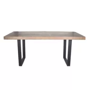 Image of Olivia's Lola Iron Rectangular Dining Table in Pahoja Mnago Wood K/D