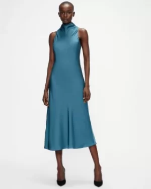 Image of Cowl Neck Sleeveless Midi Dress