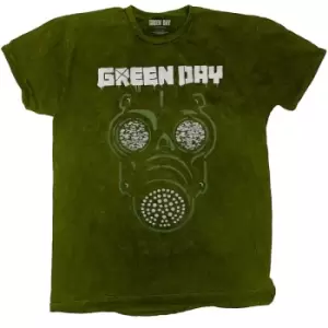 Image of Green Day - Gas Mask Unisex Large T-Shirt - Green