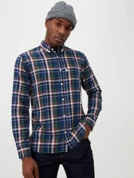 Image of PENFIELD Barrhead Brushed Check Shirt - Multi-Coloured Check, Navy Size M Men