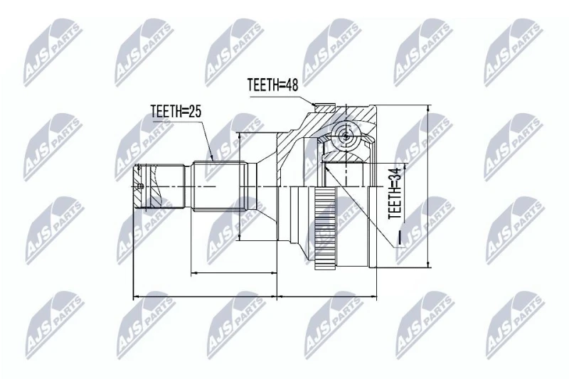 Image of NTY CV joint kit NTY NPZ-PE-018