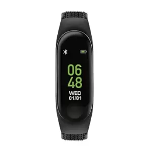 image of Tikkers Series 1 Black Velcro Strap Activity tracker with colour Touch Screen and up to 7 day battery life TKS01-0018