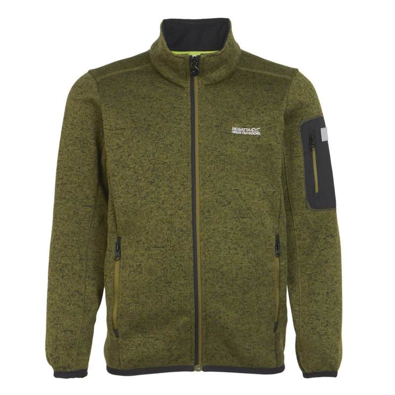 Image of Regatta Boys Newhill Full Zip Fleece Jacket 14-15 Years - Chest 86-89cm (Height 164-170cm) Nephrite Green Black RKA399B-1D3-14