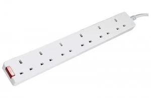 Image of CED Extension Lead 6way White 2m Lead