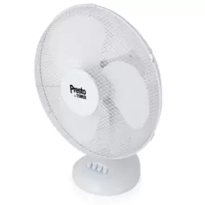 image of Tower Presto Desk Fan, PT600002, 12", White