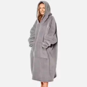 image of Sienna Coral Extra Long Fit Adult Fleece Oversized Blanket Hoodie Charcoal