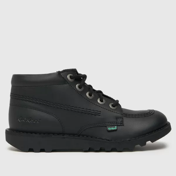 Image of Kickers Black kick hi vegan Boys Youth Boots