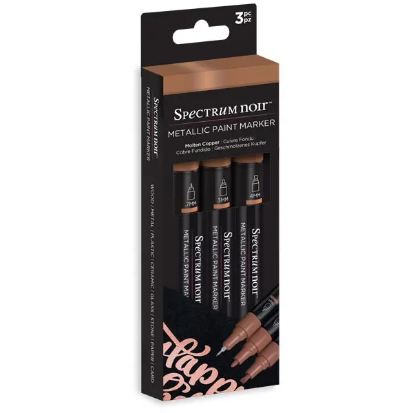 image of Spectrum Noir Metallic Paint Marker Pen Set Molten Copper Set of 3