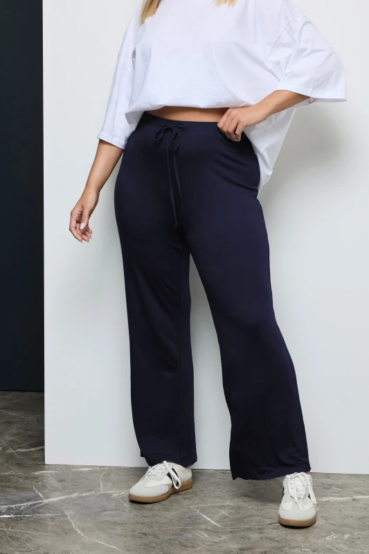 Image of Yours Womens Wide Leg Yoga Pants in Blue Size: 38-40 Blue Female 38-40