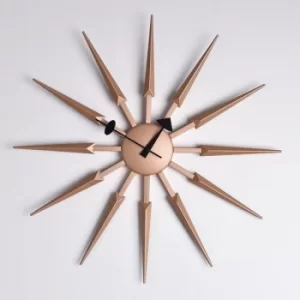 image of Hometime Gold Sunburst Style Wall Clock