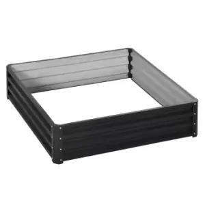 Image of Outsunny Raised Garden Bed Metal Patio Backyard Flower Vegetable Planter - Grey