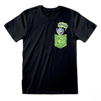 Image of Rick And Morty - Tiny Pocket Rick Unisex X-Large T-Shirt - Black