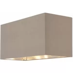 Image of Loops - medium Straight Sided Rectangular Lamp Shade Grey Silk & Nickel Light Cover