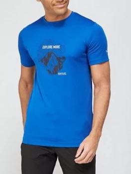 image of Regatta Fingal Logo T-Shirt - Blue, Size 3XL, Men