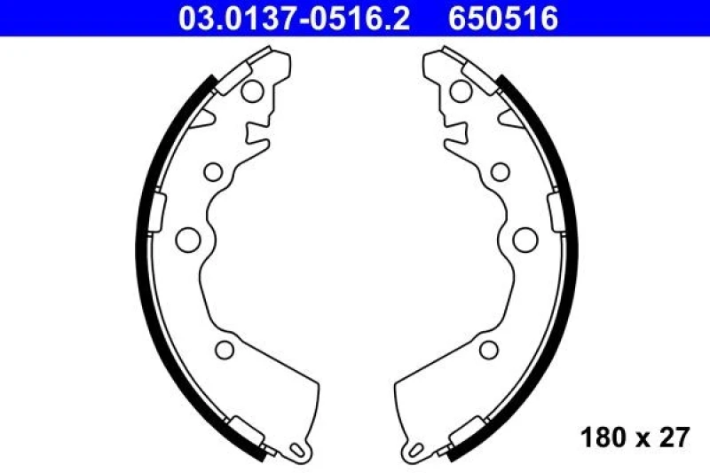 Image of ATE 03.0137-0516.2 Brake Shoes Brake Shoe Set (70)