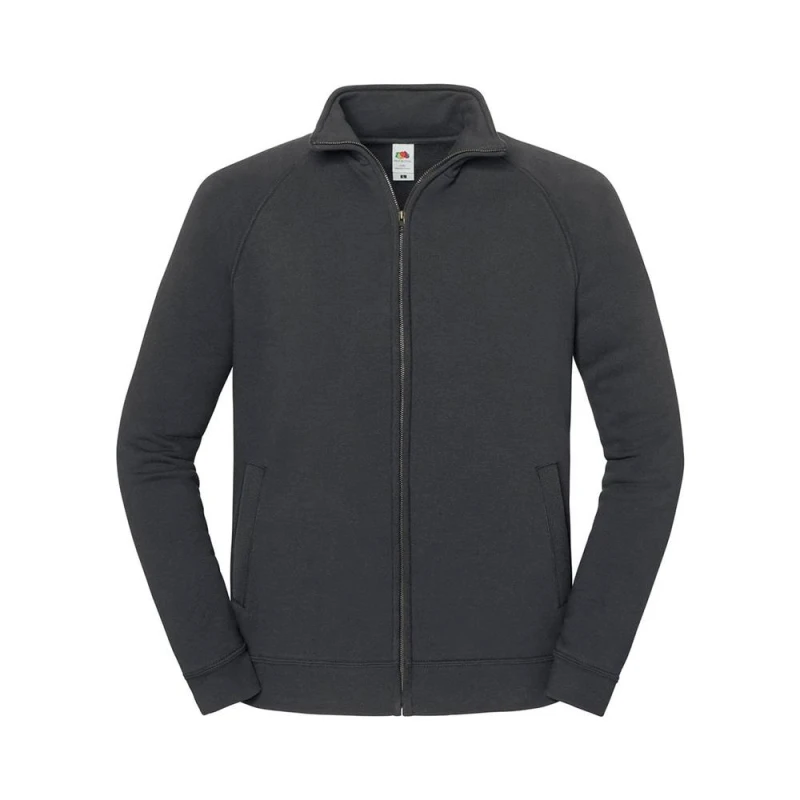 Image of Fruit of the Loom Mens Sweat Jacket in Mid Grey Size: XL Mid Grey Male XL