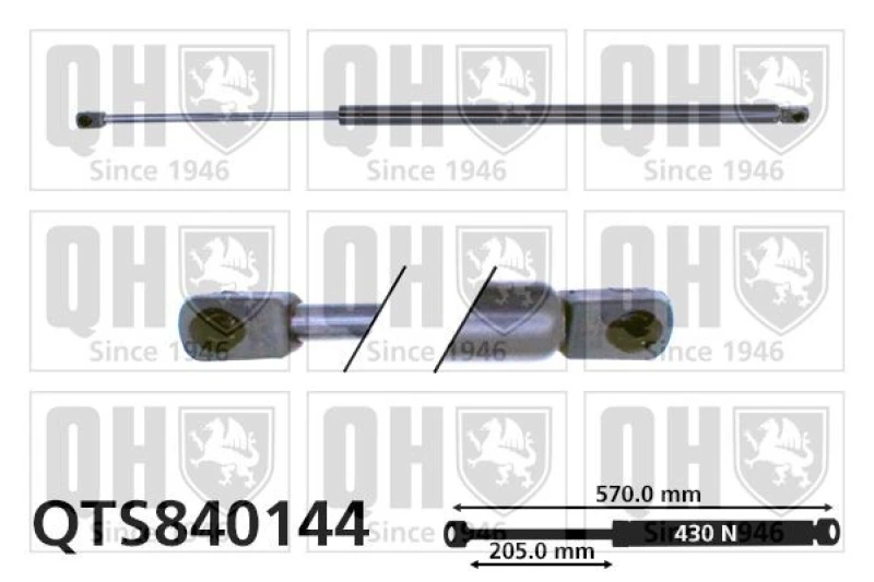 Image of QUINTON HAZELL Tailgate strut QUINTON HAZELL QTS840144