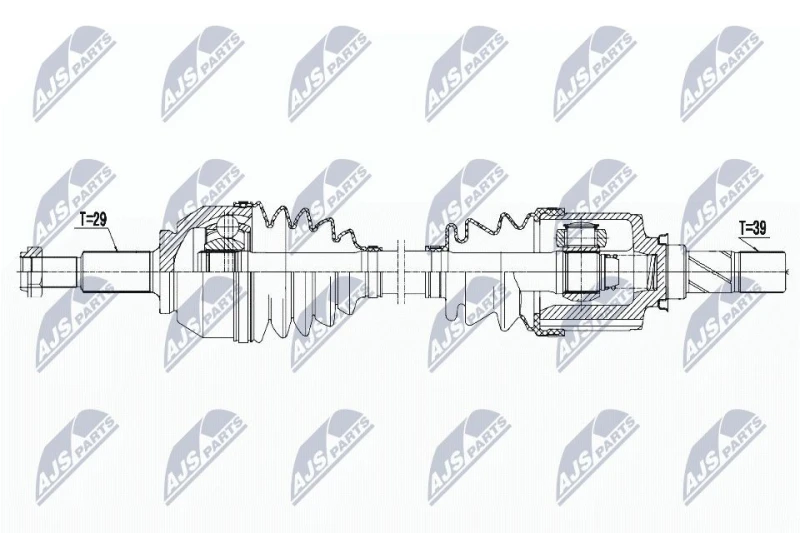 Image of NTY NPW-PL-057 Drive shaft Front Axle Left Drive Shaft (13)