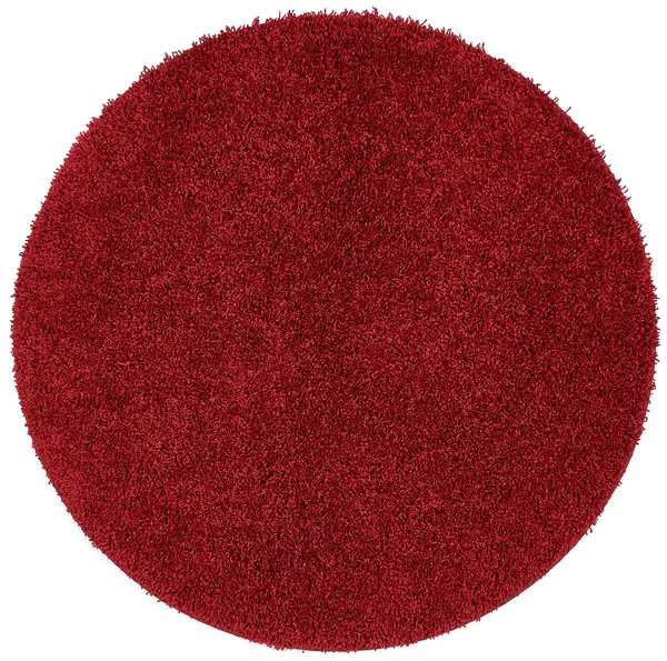 image of Buddy Mat Buddy Plain Circle Cut Pile Rug - 100x100cm - Red