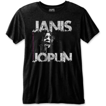 Image of Janis Joplin - Shea '70 Unisex Large T-Shirt - Black
