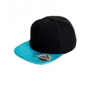 image of Result Mens Bronx Glitter Snapback Cap (One Size) (Black/Turquoise)