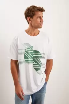 image of Mens Over Sized Short Sleeve Distorted Circle Print Tee