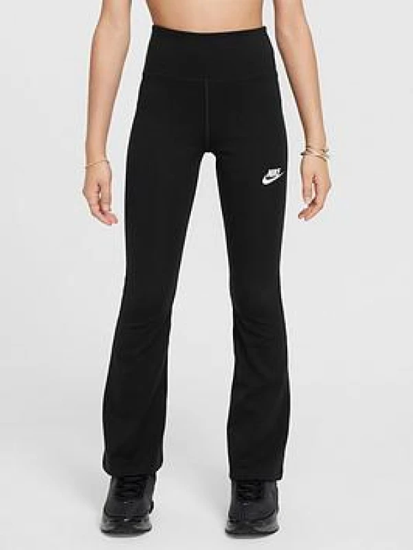 Image of Nike Sportswear Favorites Big Kids (Girls') Flared Leggings - Black Female L