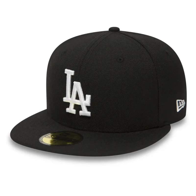 Image of New Era Los Angeles Dodgers Mlb Fitted Cap Black 7 1/4