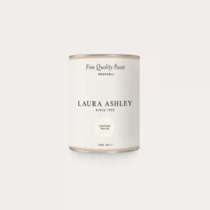 image of Laura Ashley Eggshell Paint Cotton White 750ml