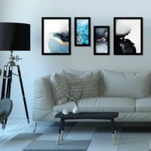 Image of 4P3040SCT008 Multicolor Decorative Framed MDF Painting (4 Pieces)