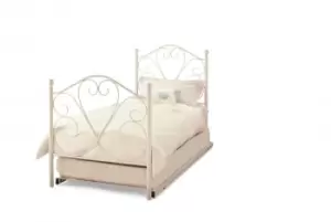 Image of Serene Isabelle 3ft Single White Gloss Metal Bed plus Guest Bed