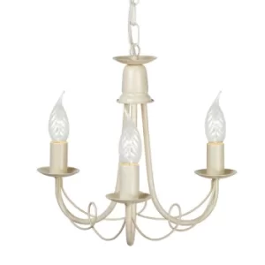 image of Minster Chandelier 3 Light Ivory, Gold Finish, E14