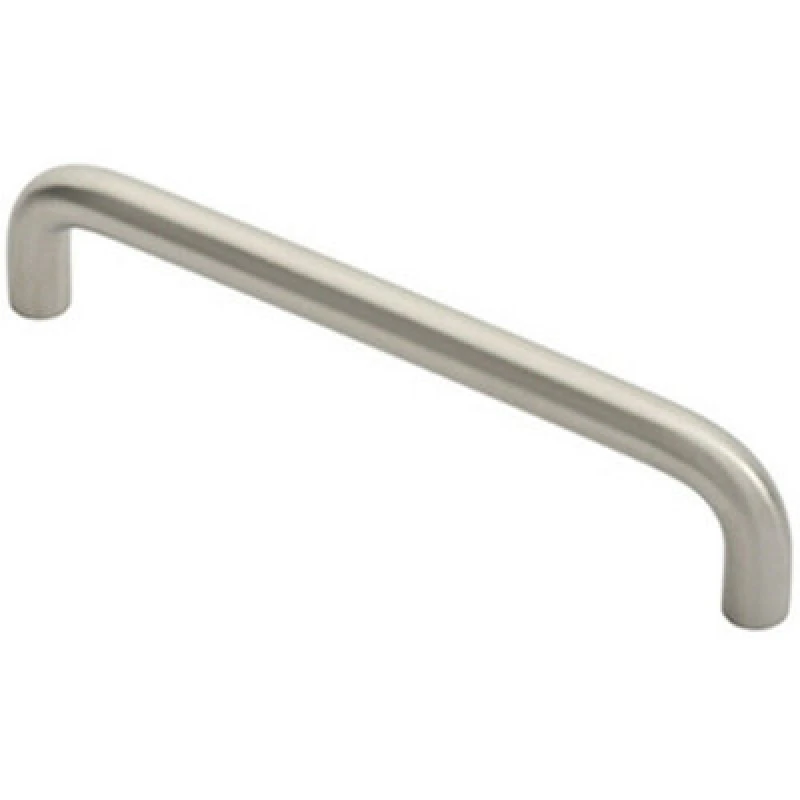 Image of Loops D Shape Cabinet Pull Handle 138 x 10mm 128mm Fixing Centres Satin Steel Metallics unisex