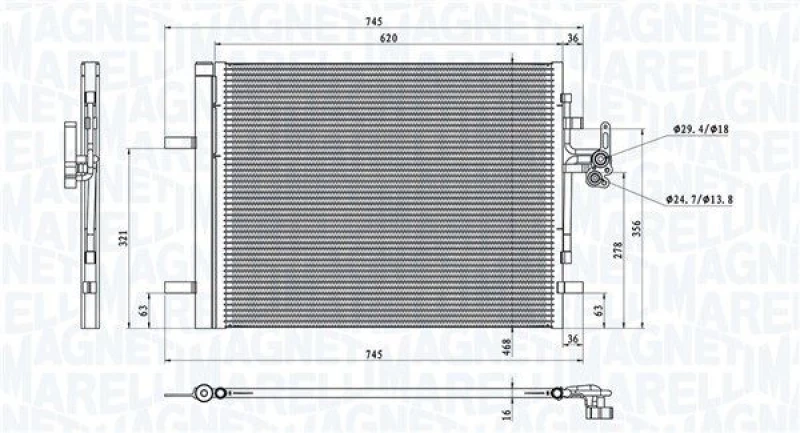 Image of MAGNETI MARELLI Air conditioning condenser MAGNETI MARELLI 350203873000