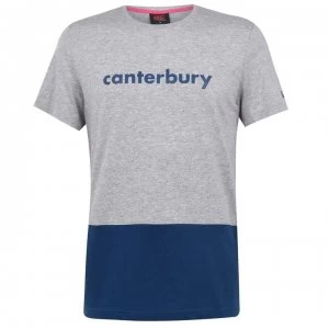 image of Canterbury Block Logo T Shirt Mens - Grey Marl