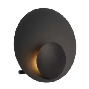 image of Matt Black Large Modern Table Lamp Light - Integrated LED - 3000K Warm White