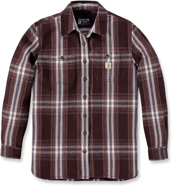 Image of Carhartt Loose Fit Heavyweight Twill Ladies Shirt, purple-brown, Size XS for Women