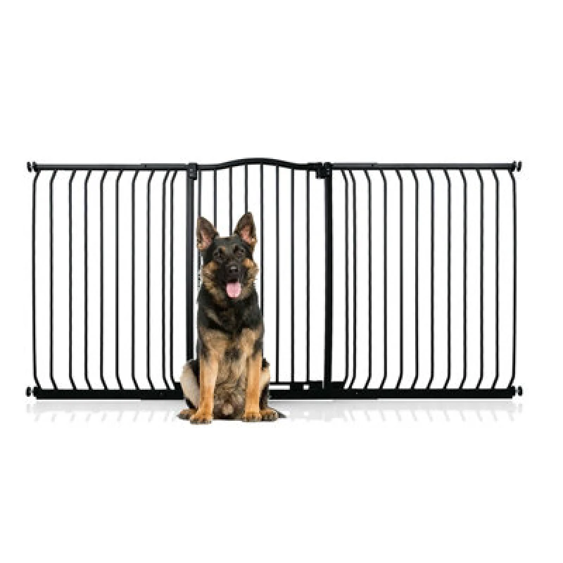 Image of Bettacare Extra Tall Curved Top Dog Gate, 188Cm - 197Cm, Matt Black, Extra Tall 100Cm In Height, Pressure Fit Pet Gate