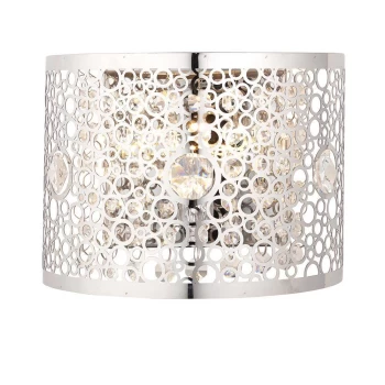 Image of Fayola 1 Light Wall Light Chrome Plate & Clear Crystal, G9