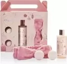 image of The Kind Edit Co. Utopia Headband Gift Set 200ml Bath & Shower Gel + 2 x 50g Bath Fizzers + Headband