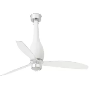 Image of Faro eterfan - LED Matt White, Transparent Ceiling Fan with dc Motor Smart - Remote Included, 3000K