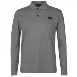 image of PAUL AND SHARK Long Sleeved Polo Shirt - Mid Grey 931