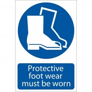 Image of Draper Protective Footwear Must Be Worn Sign 200mm 300mm Standard