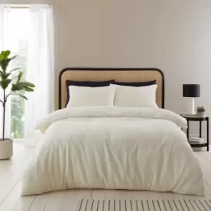Image of Catherine Lansfield Cosy Boucle Duvet Cover & Pillowcase Set Natural