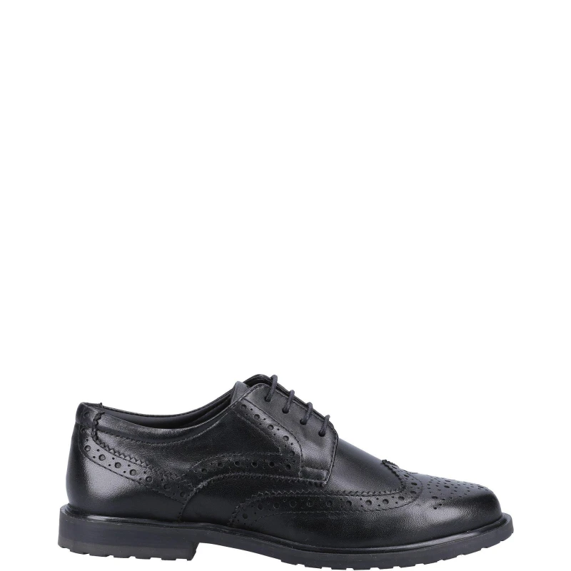 Image of Hush Puppies Girls Verity Brogue Laced Leather School Shoes UK Size 4 (EU 37) Black HUS684-BLKBLK-4