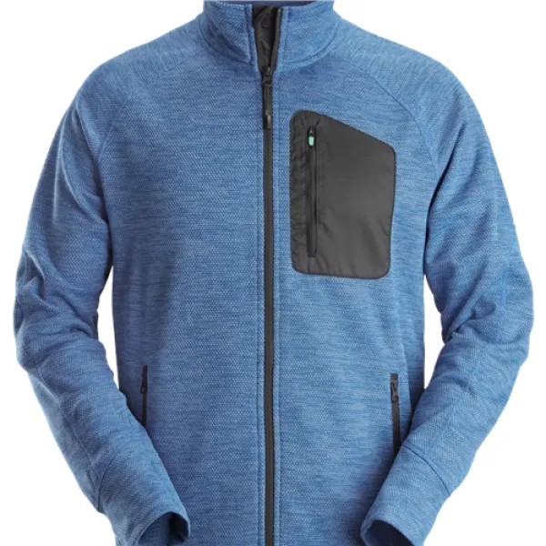 image of Snickers FlexiWork Fleece Jacket - True Blue/Black - L